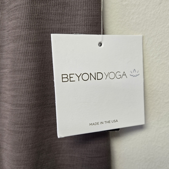 Beyond Yoga Heather Rib High Waisted Midi Legging Mocha Heather S - Picture 6 of 10